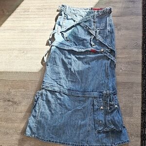 SOLD Tripp NYC Triple Zip Off Denim Skirt S